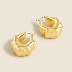 J Crew Lightweight sculpted hoop earrings Shiny Matte Gold